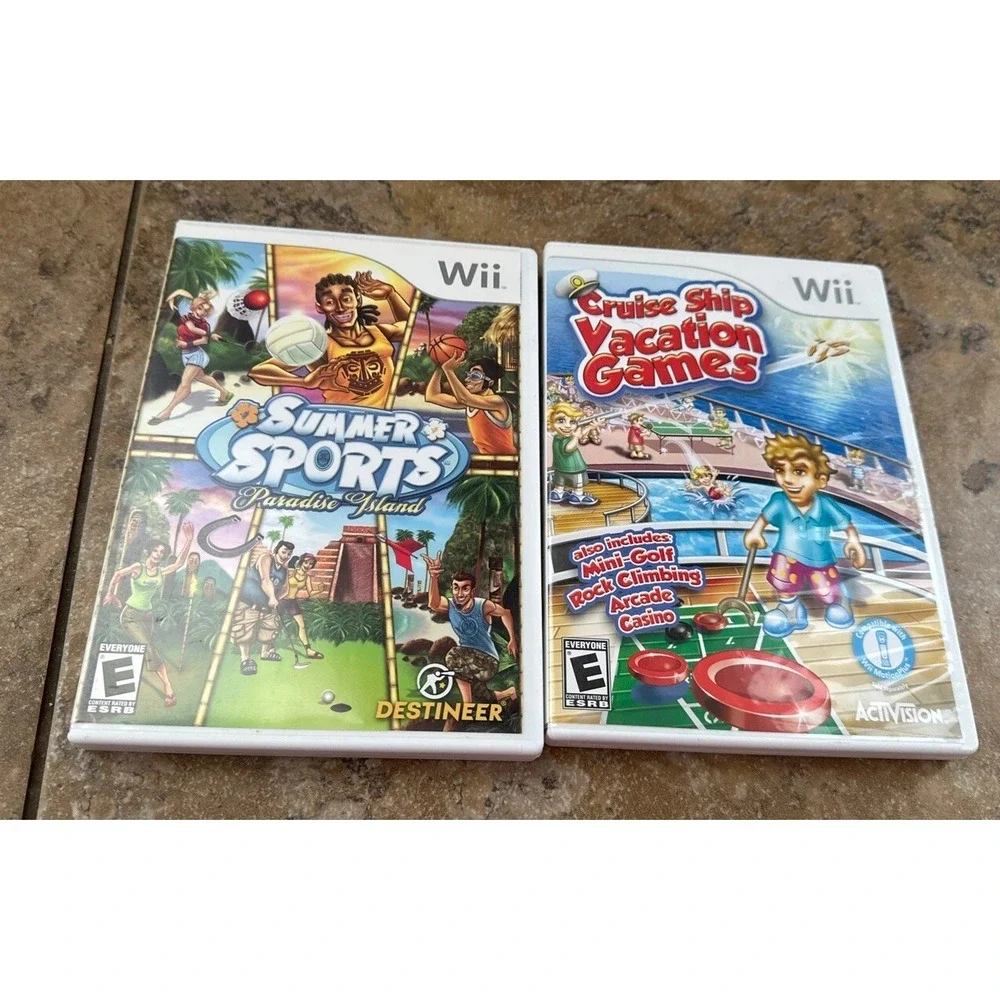 Nintendo Wii  Bundle Lot Of (2) Summer Sports, Cruise Ship Vacation Games